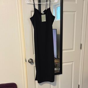 Elegant Black Spaghetti Strap Dress